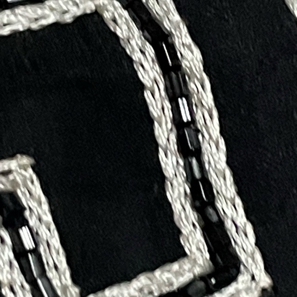 SCALA Beaded Black White Geometric Dress size Medium Vintage VTG‎ Cocktail Dress - Picture 5 of 8